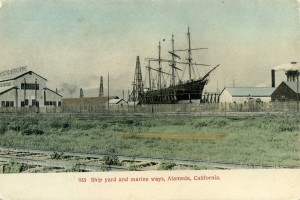 Ship yard and marine ways, Alameda, California                      